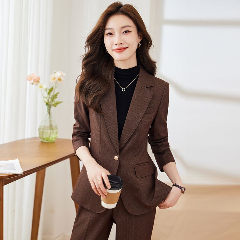 High-end professional attire, feminine, capable suit, goddess fan Qiudong manager executive suit, formal work clothes