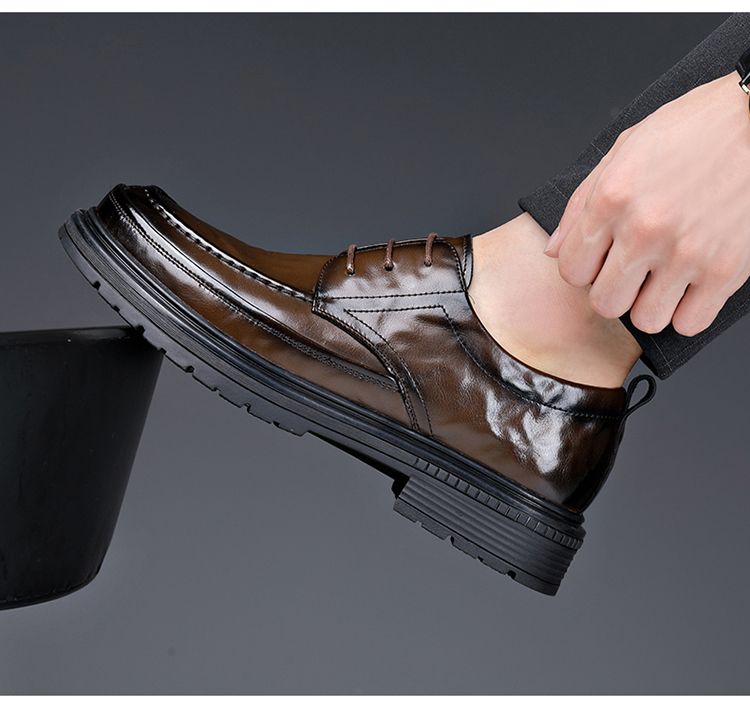Automne nouvelle robe d'affaires décontracté Style britannique véritable Derby chaussures haut de gamme hommes en cuir_voghion.com
