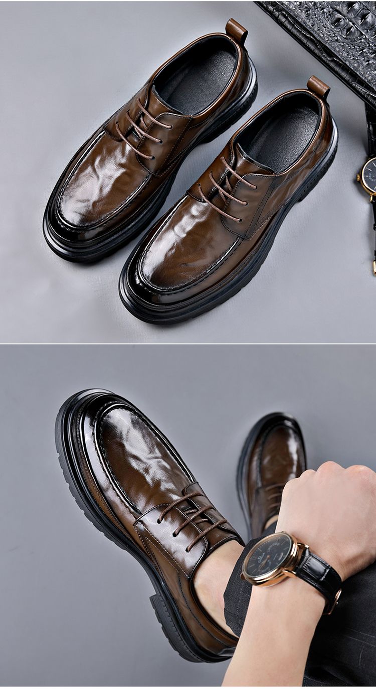 Automne nouvelle robe d'affaires décontracté Style britannique véritable Derby chaussures haut de gamme hommes en cuir_voghion.com