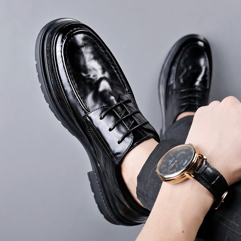 Automne nouvelle robe d'affaires décontracté Style britannique véritable Derby chaussures haut de gamme hommes en cuir_voghion.com