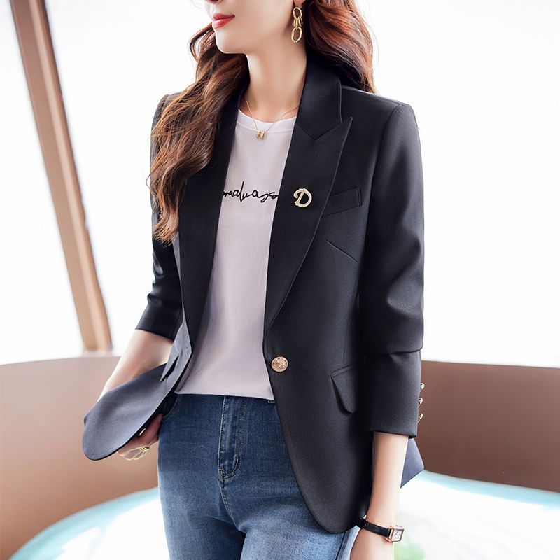 High-end street blazer women's spring and autumn 2023 new Korean style fashion temperament casual women's suit top