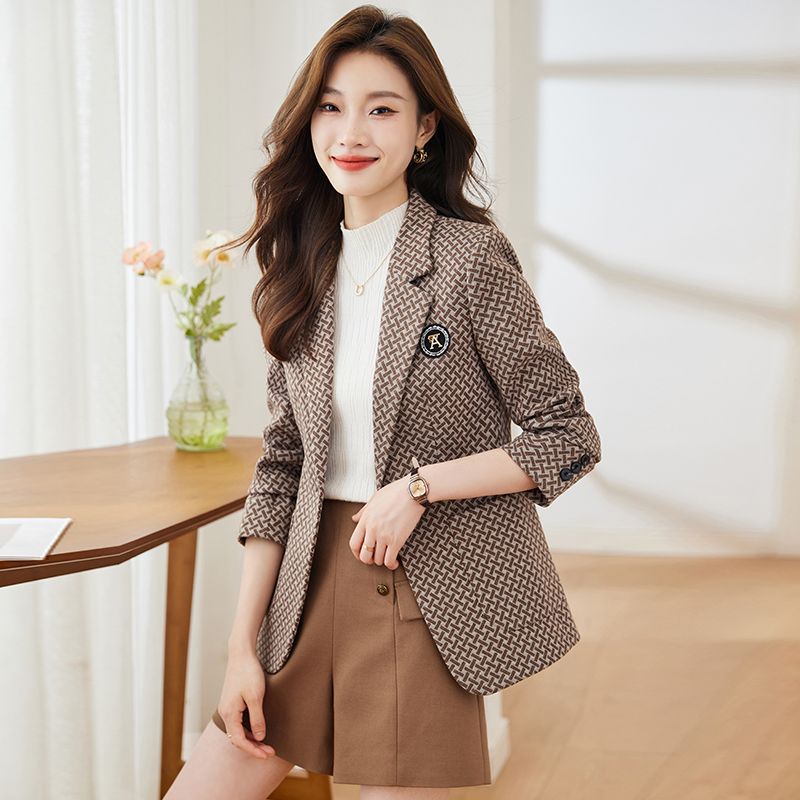 High-end street blazer women's autumn and winter 2023 new Korean style fashion temperament casual women's suit top