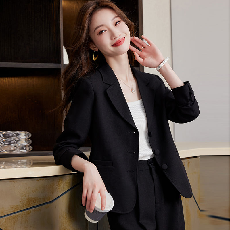 Green suit suit for women autumn and winter 2023 new fashion temperament high-end casual short small suit