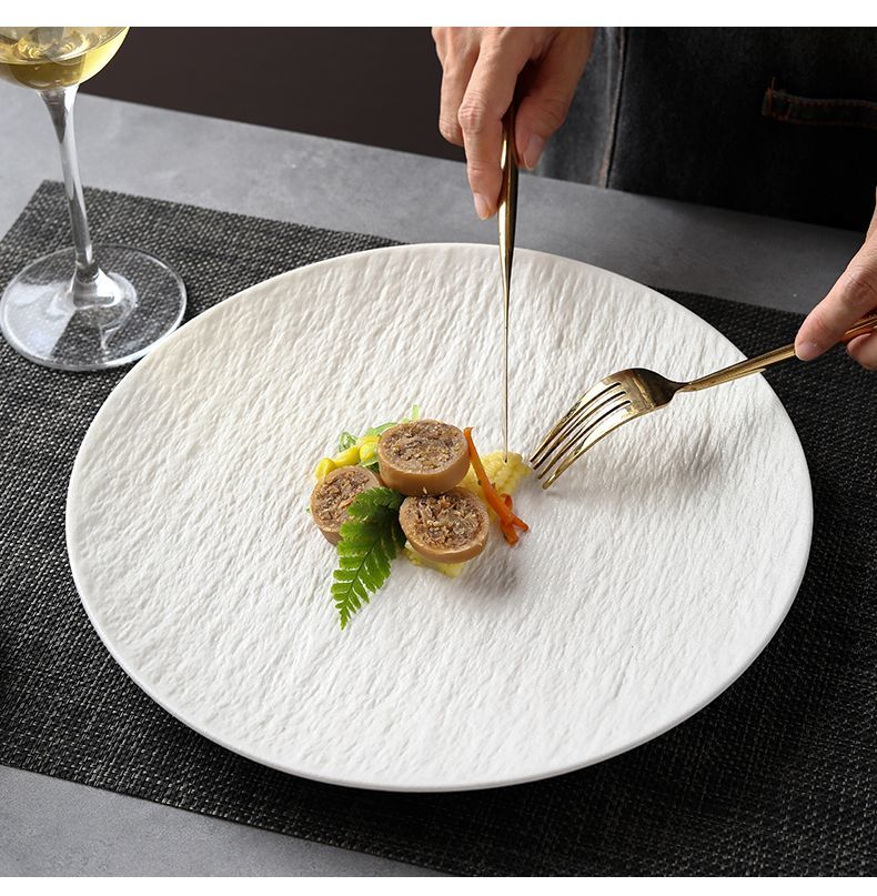 Set di stoviglie in ceramica con motivo a roccia, per uso domestico, per celebrità, occidentali, creative, per pasta, commerciale_voghion.com