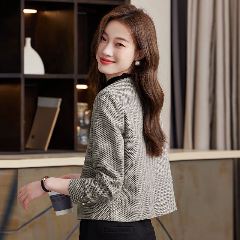 Xiaoxiangfeng Jacket Women's 2023 Autumn and Winter New Casual Small Short Tops Niche Design Slim Suit