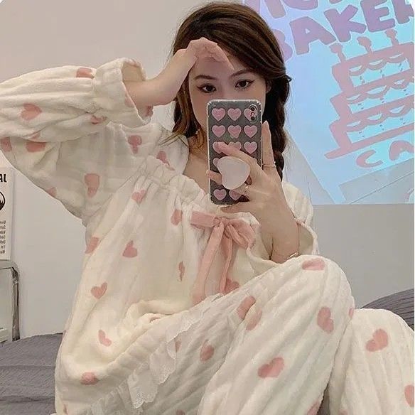 珊瑚絨睡衣女士加厚加絨秋冬季法蘭絨家居服套裝2023年新款可外穿