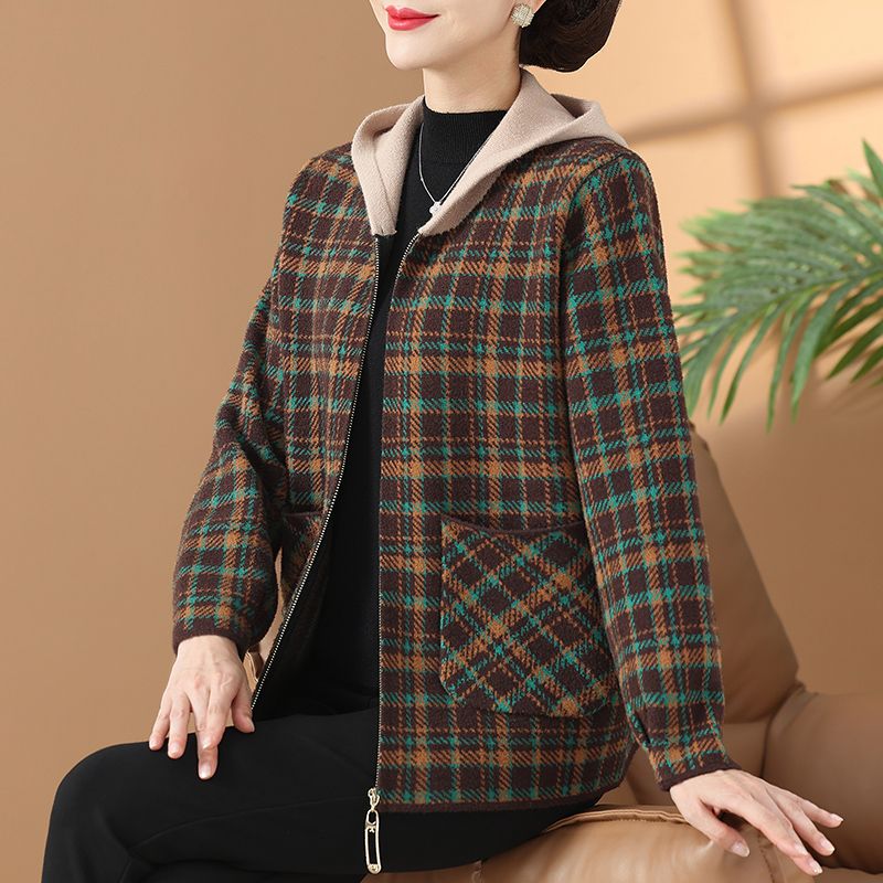 媽媽秋冬裝氣質短款外套中年婦女毛呢子上衣厚中老年2023新款高貴