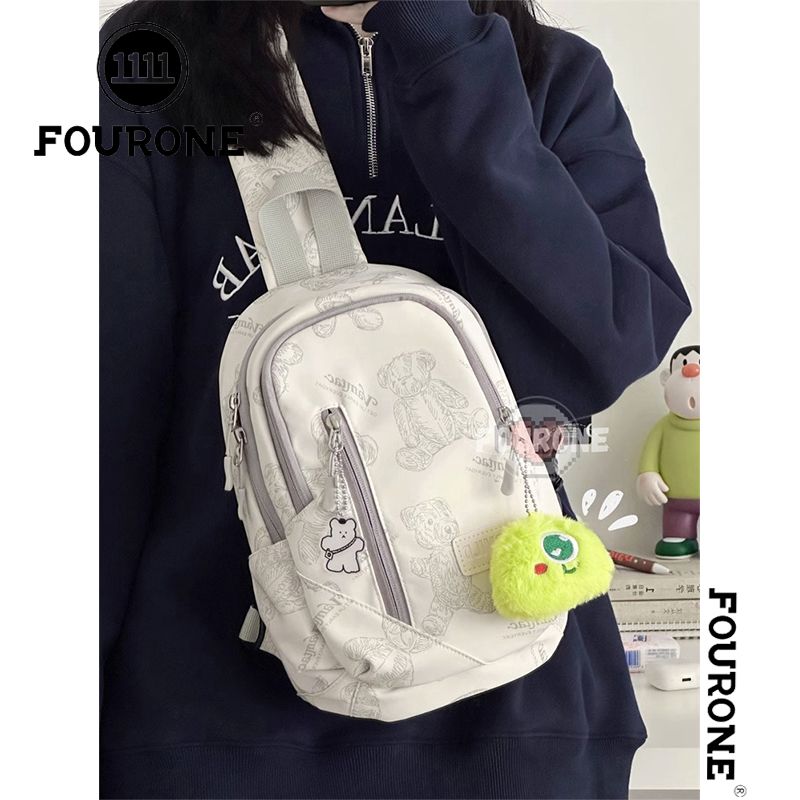 Casual bag for women Korean ins cute bear student crossbody bag Japanese girl versatile chest bag