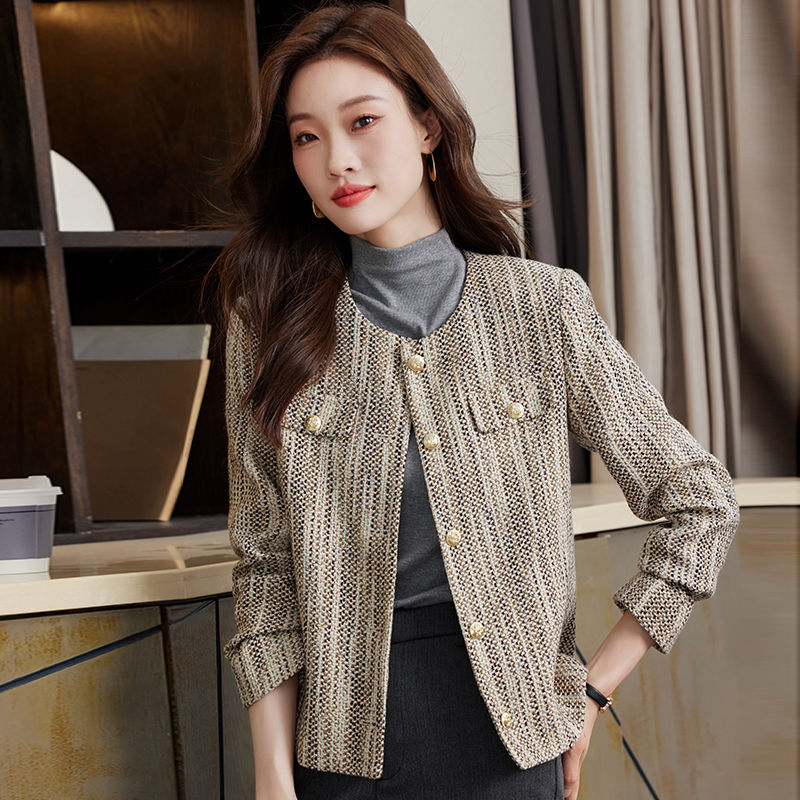 Xiaoxiangfeng small suit short jacket women's autumn and winter 2023 new style small high-end temperament casual top for ladies