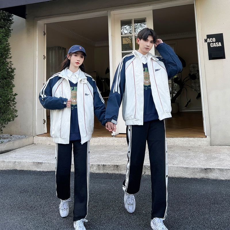 高中生畢業校服套裝秋季學院風棒球服小學初中生運動會班服三件套