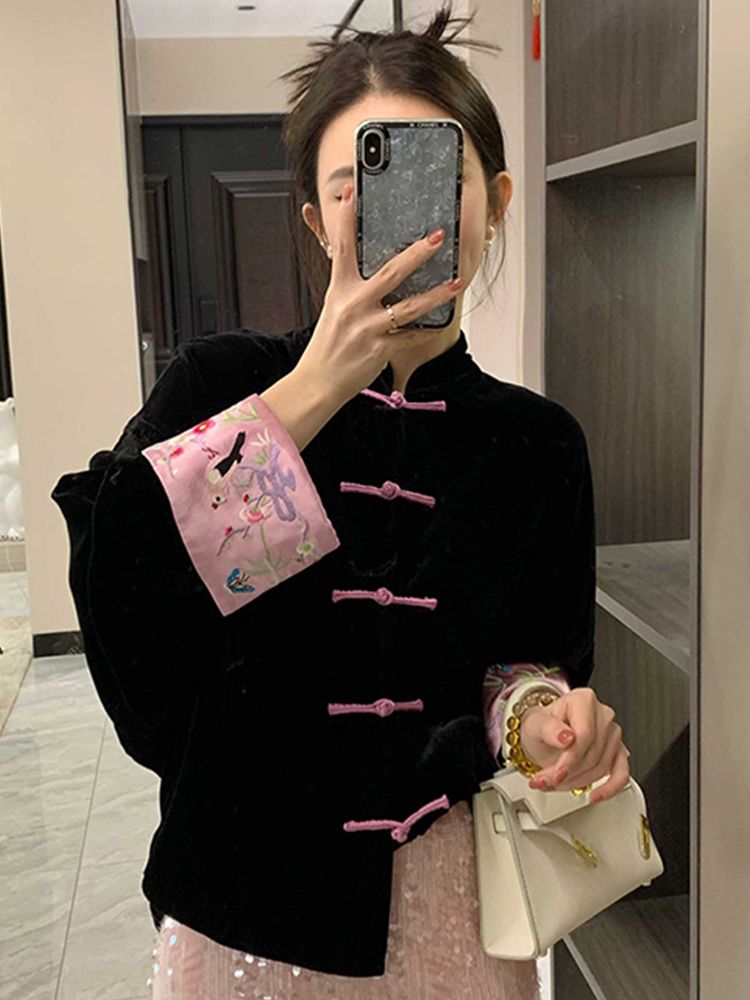 新中式盤扣復古漂亮高端時髦氣質小衫設計感小眾襯衫2023早秋女裝