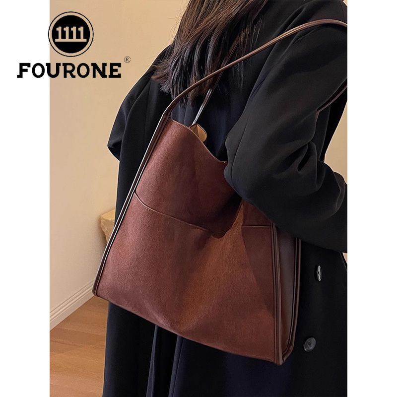 FOUR ONE large capacity women's versatile new single shoulder bucket bag, popular commuting tote bag this year_voghion.com