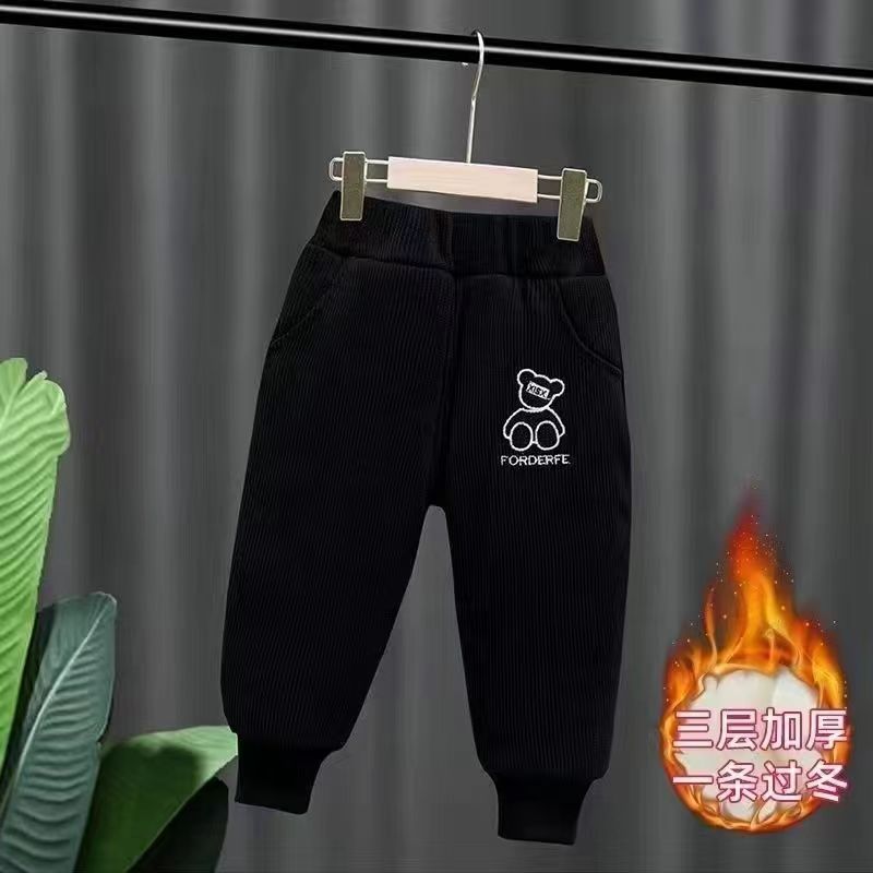 兒童夾棉加厚棉褲2023新款男女寶寶一條過冬褲子中小童保暖褲外穿