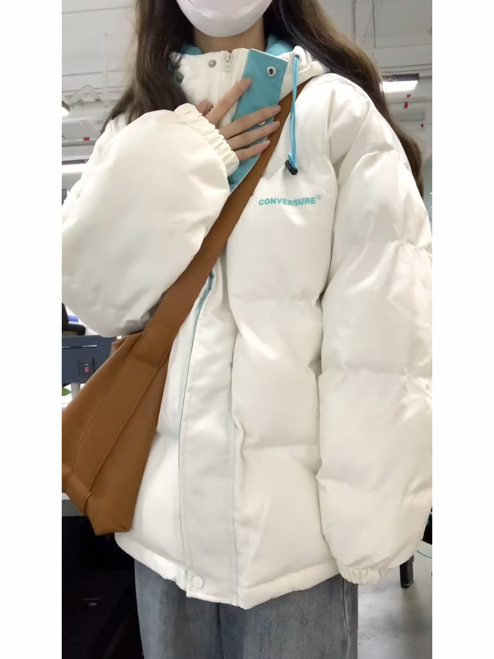 College style sweet and warm thickened cotton coat for female students winter new Korean version trend versatile bread coat trend