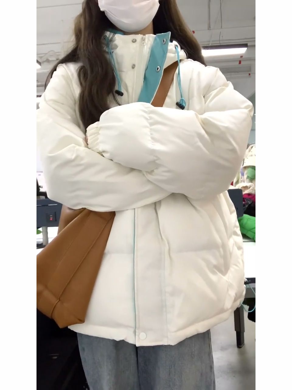 College style sweet and warm thickened cotton coat for female students winter new Korean version trend versatile bread coat trend