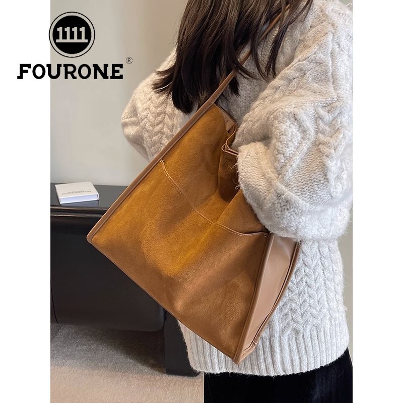 FOUR ONE large capacity women's versatile new single shoulder bucket bag, popular commuting tote bag this year_voghion.com