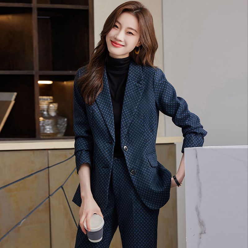 High-end suit suit for women, autumn and winter Korean style casual commuting work clothes, temperament, mature style, formal suit