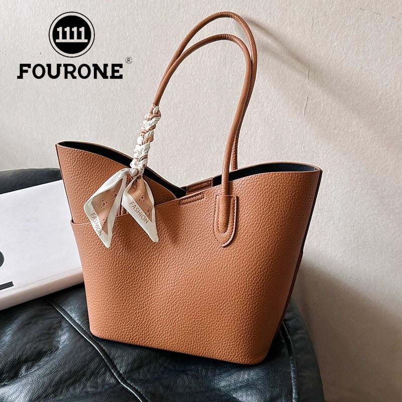 Large-capacity bag for women, versatile new fashion shoulder bag, simple retro class commuting tote bag