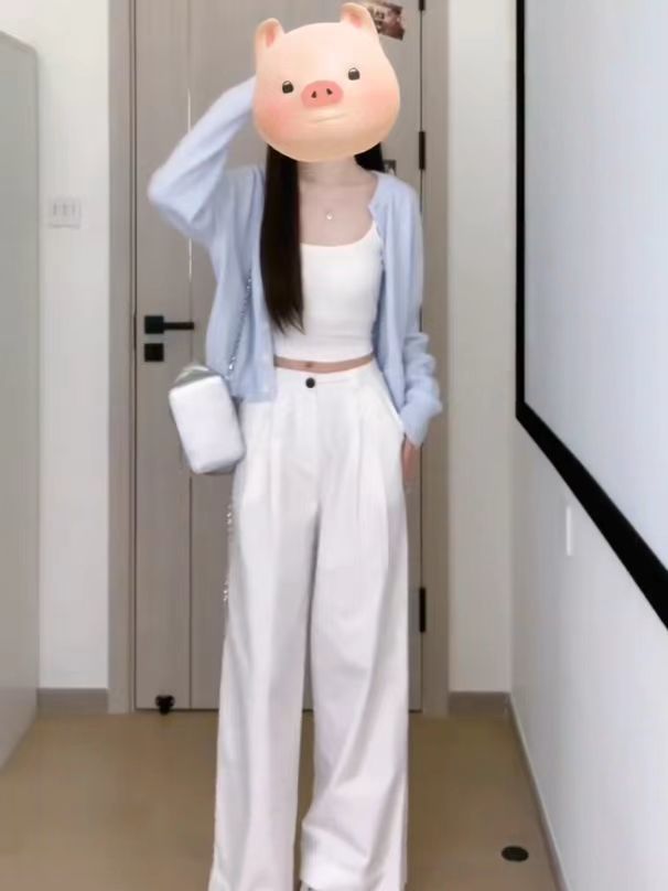 三件套裝女秋新款純欲風辣妹毛衣針織開衫上衣高腰顯瘦休閒闊腿褲