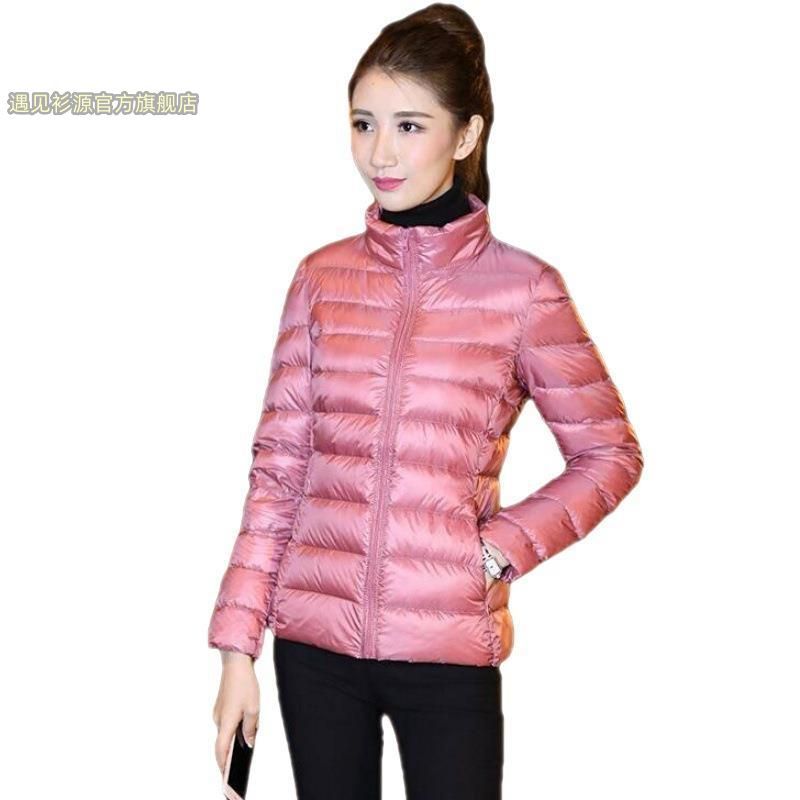 Lightweight down cotton-padded jacket for women autumn and winter cotton-padded jacket 2023 new Korean version loose short hooded stand-collar jacket
