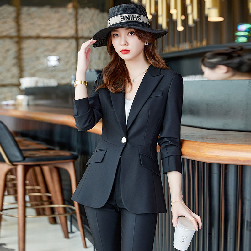 Small blazer for women 2023 new autumn and winter Korean version slim waist temperament fashion suit professional suit formal wear