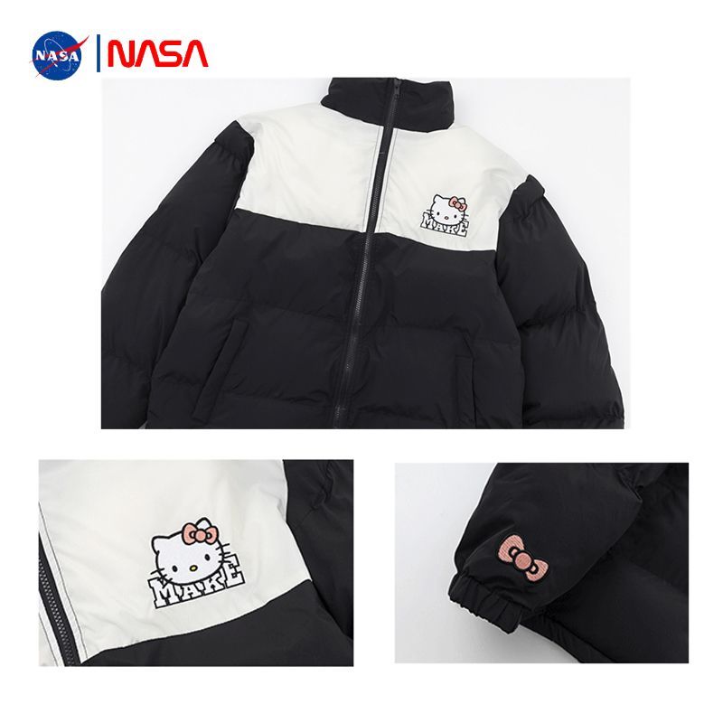 NASA联名加绒加厚重磅拉链棉服男女美式ins凯蒂猫印花宽松面包服