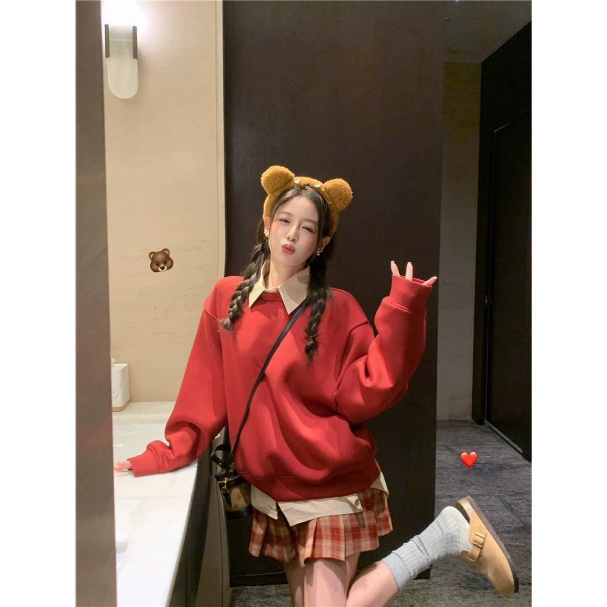 美式學院風套裝秋裝搭配一整套小個子女襯衫衛衣百褶裙子jk學生裝