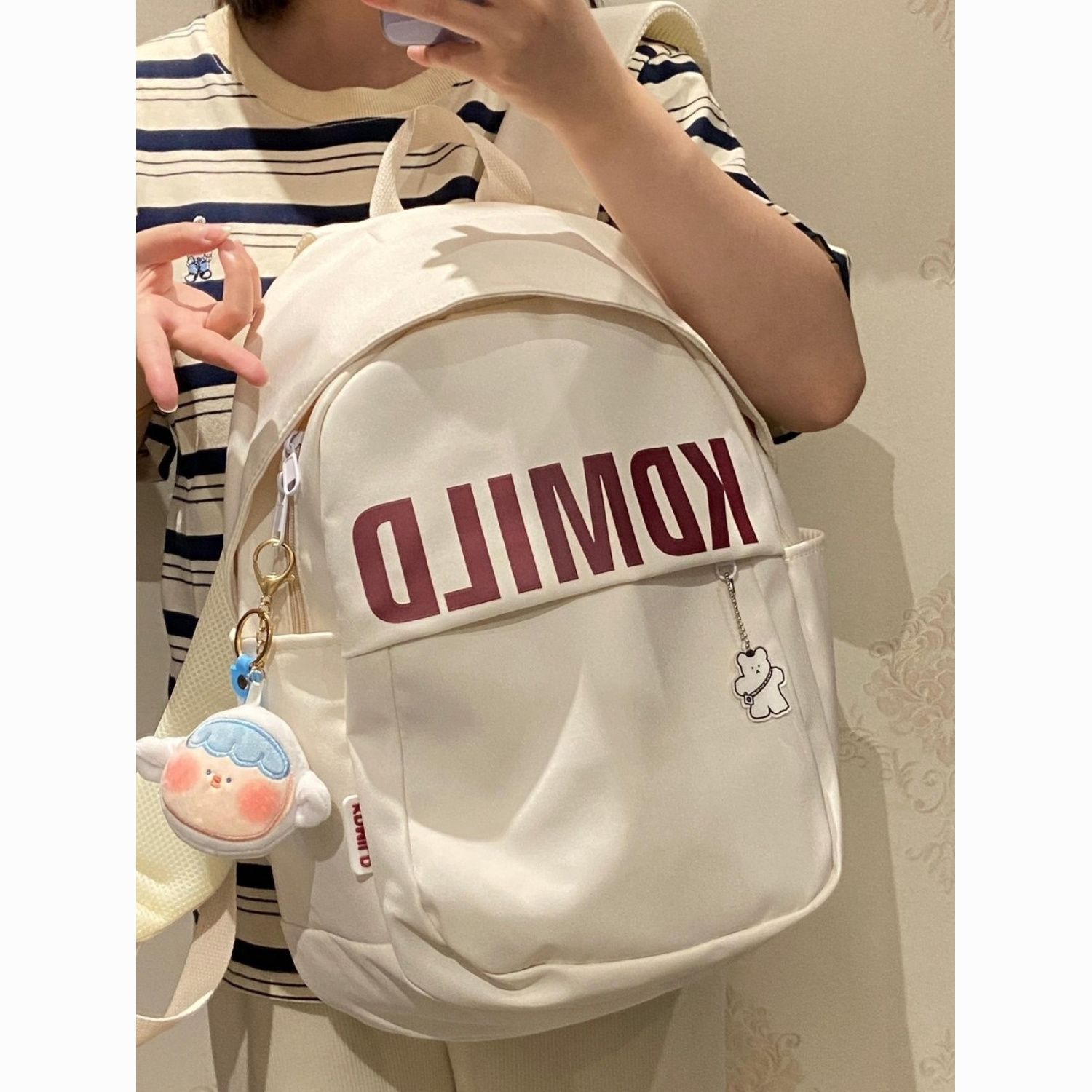 小眾簡約書包女新款初中生高中學生大容量減負輕便背包ins雙肩包