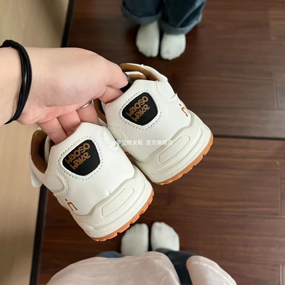 時尚正品魔術貼板鞋2023年秋冬季新款小眾設計感休閒小白鞋子女潮