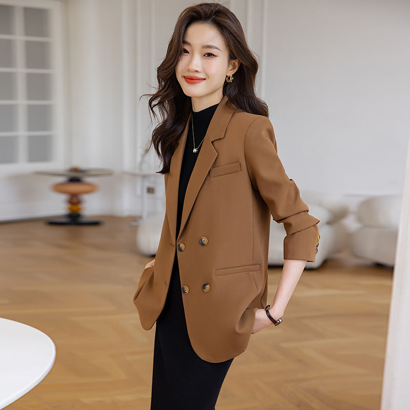 咖色西裝外套女休閒小個子上衣2023秋冬新款高級感氣質韓版小西服