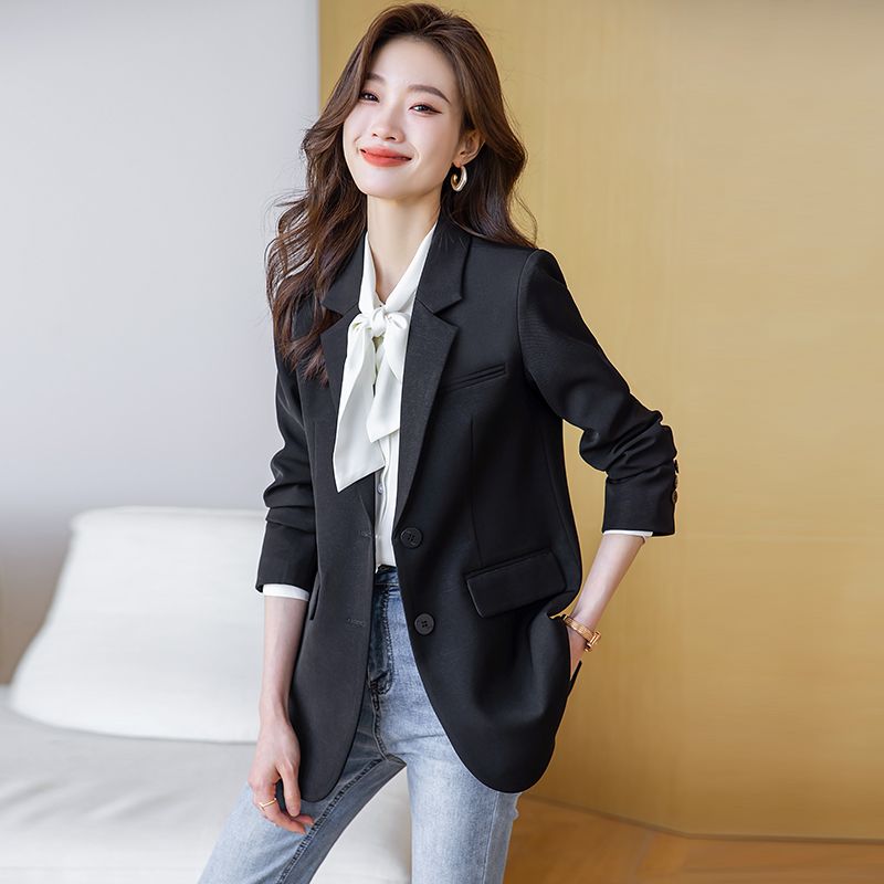 黑色西裝外套女秋冬2023新款小個子休閒顯瘦上衣高級感氣質小西服