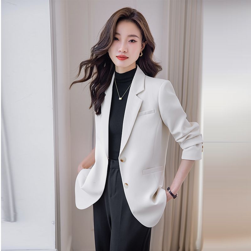 白色西裝外套女秋2023新款高級感韓版穿搭西服氣質女神范時尚上衣