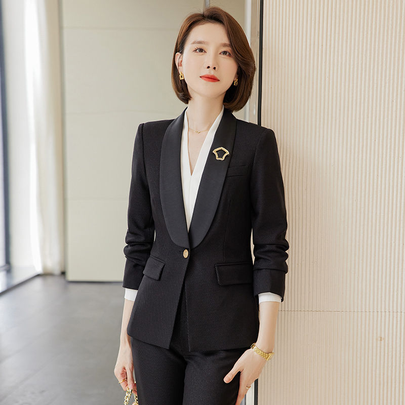 Professional suit suit for women in autumn and winter new work clothes fashionable temperament goddess style high-end casual suit work clothes
