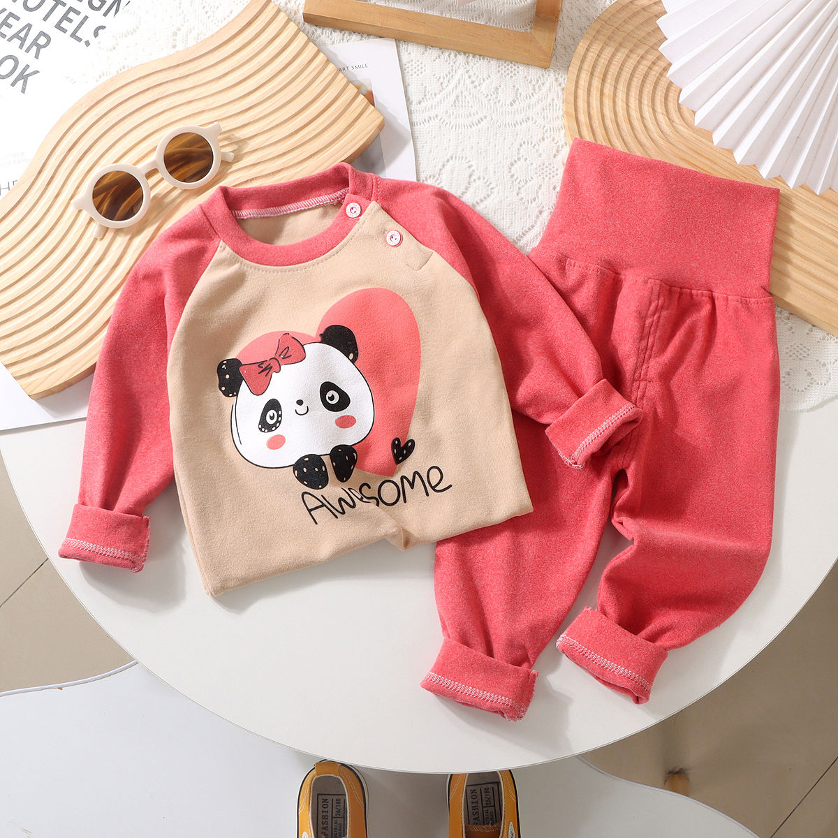 兒童保暖衣套裝嬰兒衣服寶寶加厚秋衣秋褲新生兒護肚睡衣秋冬款