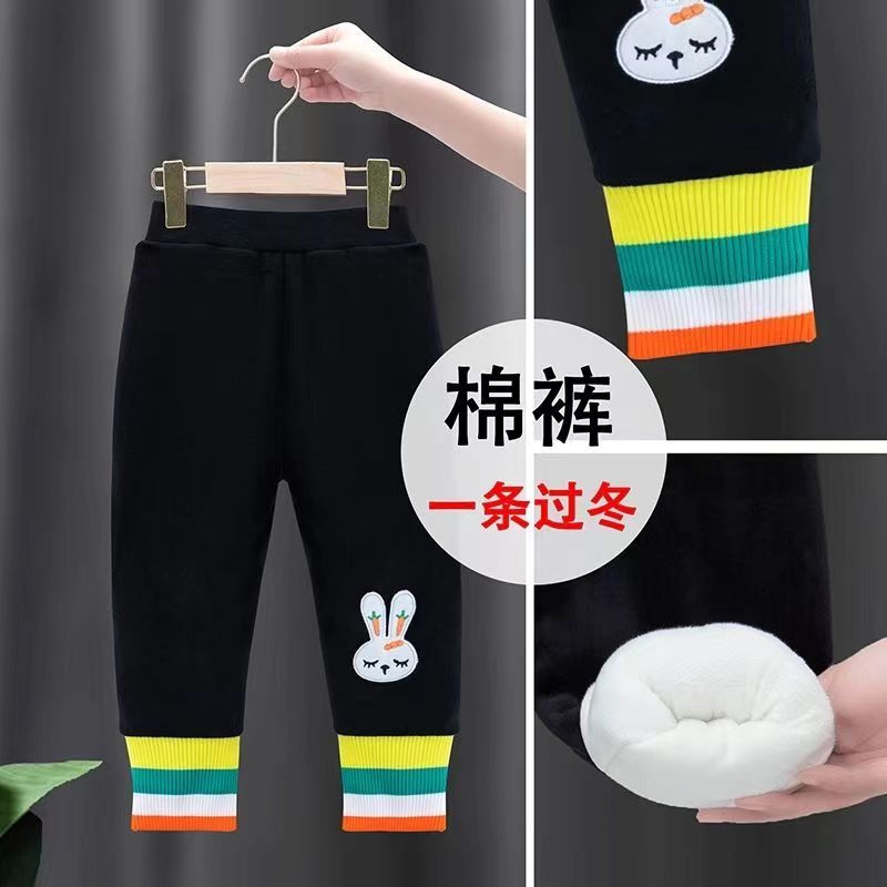 兒童夾棉加厚棉褲2023新款男女寶寶一條過冬褲子中小童保暖褲外穿