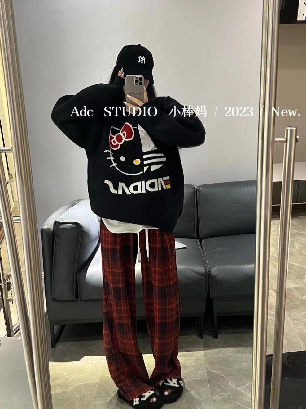 韓系休閒風外搭圓領針織衫女秋冬爆款時尚洋氣卡通寬鬆長袖上衣潮