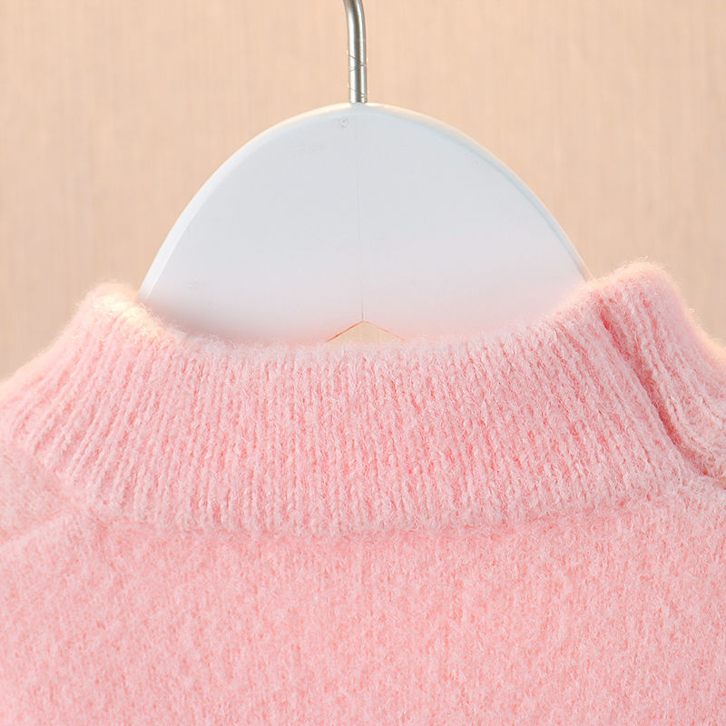 女童毛衣秋冬新款儿童洋气卡通毛衣女孩韩国绒冬装加厚打底衫