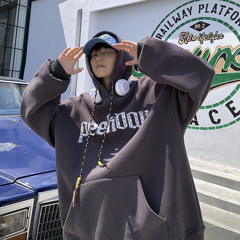 美式重磅連帽衛衣男2023秋季oversize潮牌連帽外套寬鬆新款上衣服