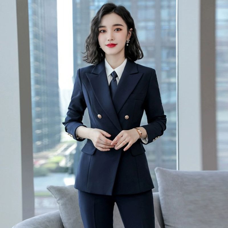 高檔小西裝外套女春秋季2023新款修身洋氣職場正裝工作服西服套裝