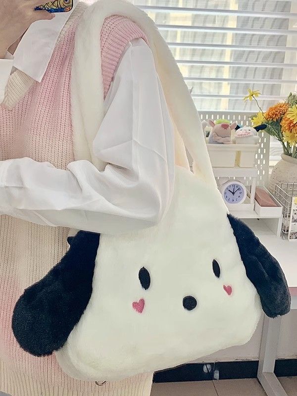 今年流行秋冬毛絨包可愛帕恰狗少女軟妹百搭單肩丑萌搞怪女生包