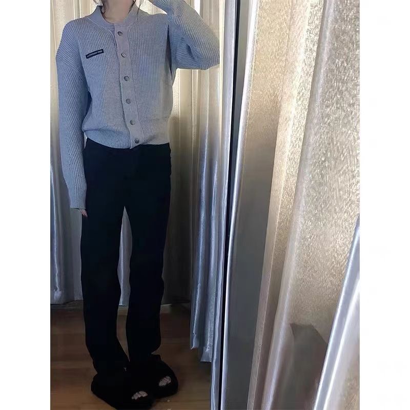 黑色窄版牛仔褲女修身顯瘦拖地長褲直筒秋冬季百搭辣妹彈力水洗潮