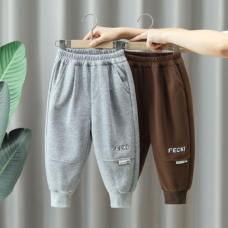 Boys' pants 2023 autumn new casual winter baby sports pants children's fashionable autumn and winter one-piece pants