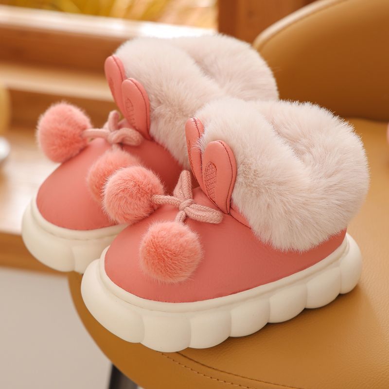 女童棉鞋防水冬季外穿加绒加厚新款宝宝包跟家居防滑女孩棉靴