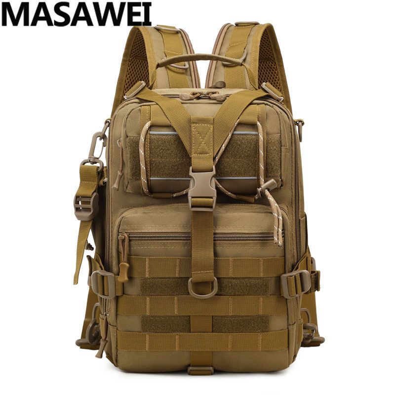 MASAWEI 大號胸包多功能防水牛津布迷彩單肩斜挎包戶外運動戰術包