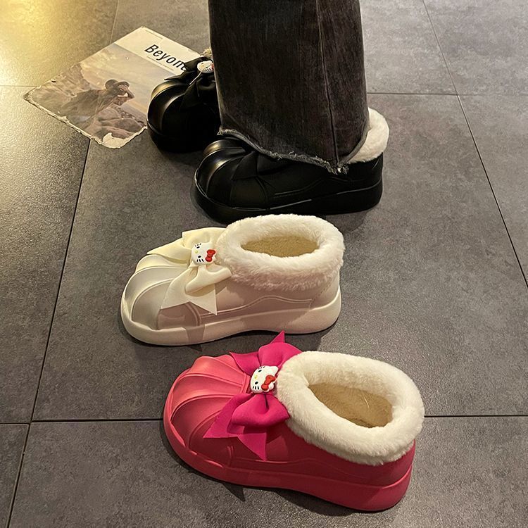 雪地靴女冬加绒加厚保暖贝壳头东北大棉鞋2023新款舒适可爱面包鞋