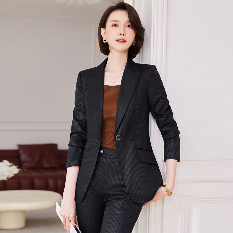 黑色西裝套裝女高端職業氣質女神范面試正裝小個子西服外套工作服