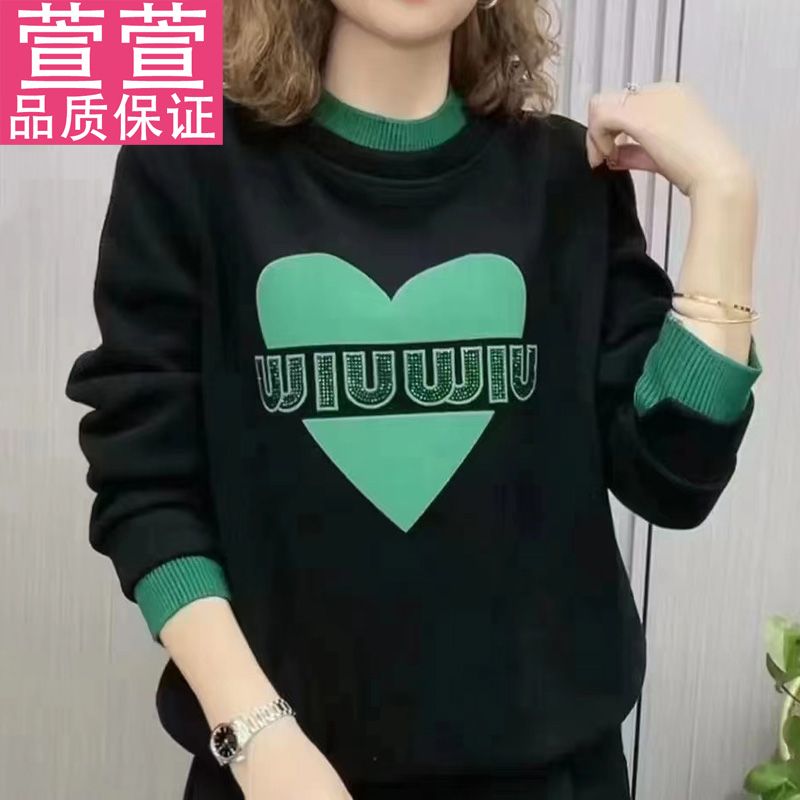 高檔女裝秋冬季圓領衛衣洋氣時尚新款氣質遮肚子厚款上衣女 潮流