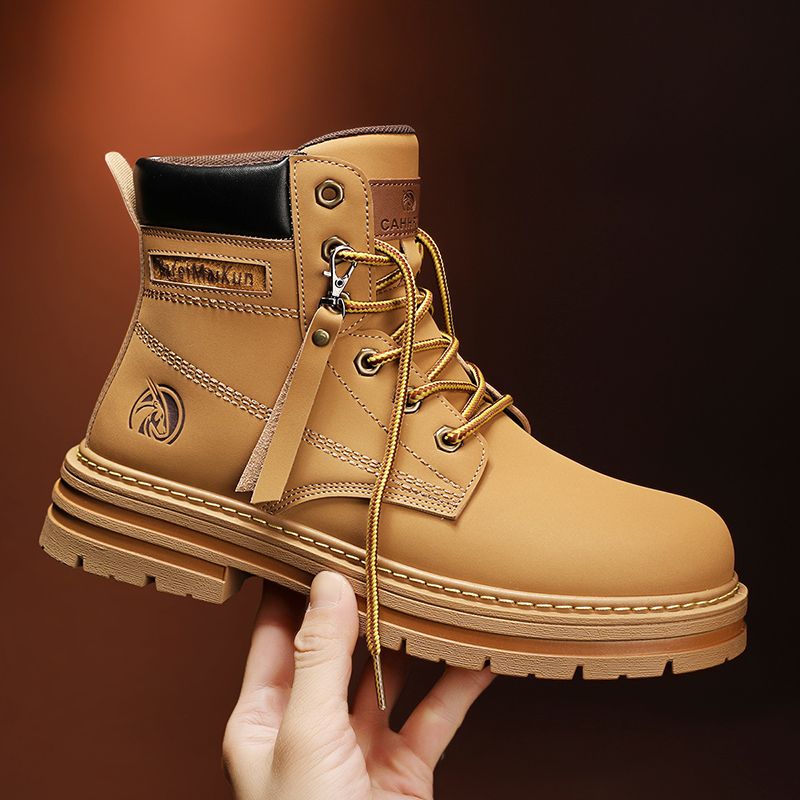 Bumblebee Herren Velvet Warm Martin Boo Herren Winter Elevated British High Assist Work Wear Boo Vielseitiges Leder_voghion.com