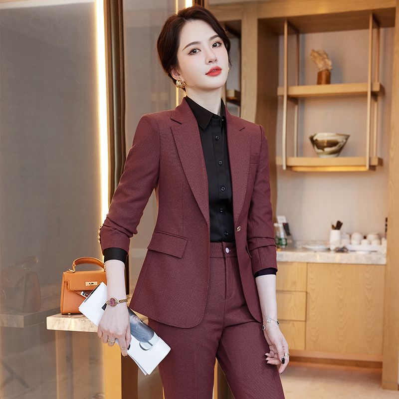 職業西裝套裝女秋冬新款氣質時尚女神范高級感修身工作服西服工裝