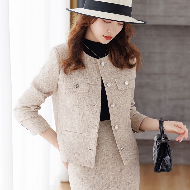 Xiaoxiangfeng suit skirt for women autumn season 2023 new temperament goddess style short suit jacket